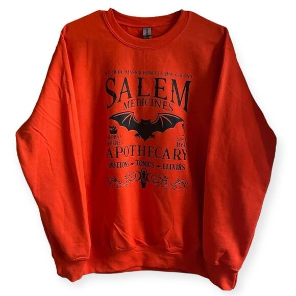 Fall Halloween Graphic Crewneck Sweater Pullover Salem Apothecary NEW Unisex - Picture 5 of 6